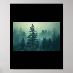 Póster Árboles de la naturaleza nocturna al aire libre Bo