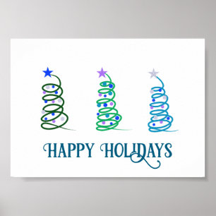 Póster árboles de Navidad