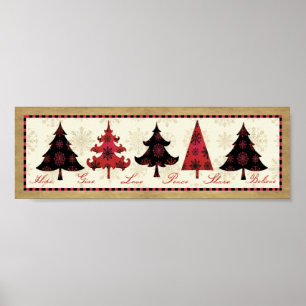 Póster Árboles de navidad del día de fiesta