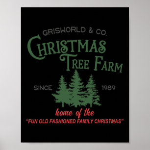 Póster Árboles de Navidad frescos Vintage Retro Navidad P