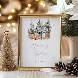 Póster Árboles de Navidad Rústicos de Invierno Cuántos Ca