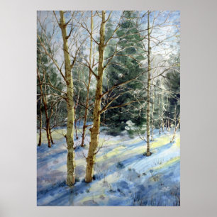 Póster Árboles del Mt Charleston en la nieve