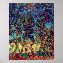 Póster Árboles en el jardín del hospital | Van Gogh |