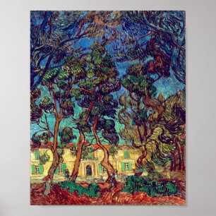 Póster Árboles en el jardín del hospital Van Gogh