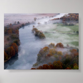 Póster Árboles en la niebla de la mañana