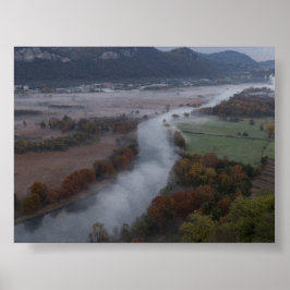 Póster Árboles en la niebla matutina