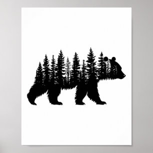 Póster Árboles forestales vida silvestre animal naturalez