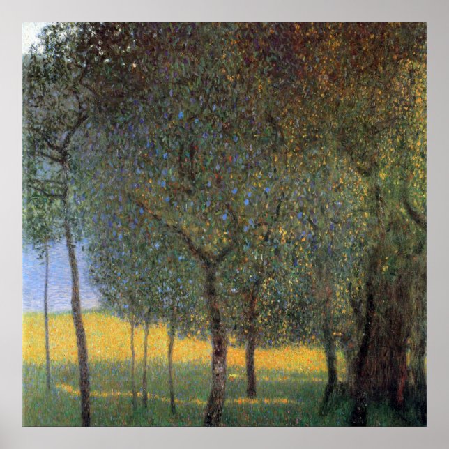 Póster Árboles frutales, Gustav Klimt (Frente)