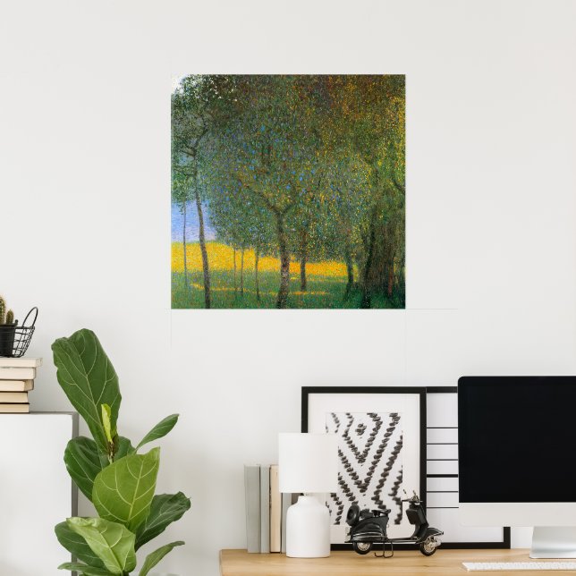 Póster Árboles frutales por Gustav Klimt, Art Nouveau vin (Oficina en casa)