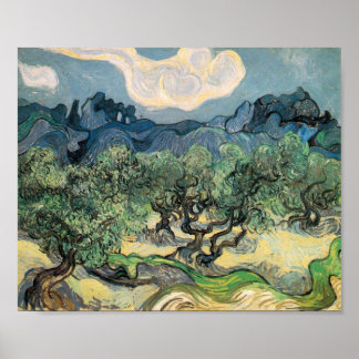 Póster Árboles olivos Vincent van Gogh con los Alpilles