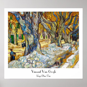 Póster Árboles planos grandes de Vincent van Gogh