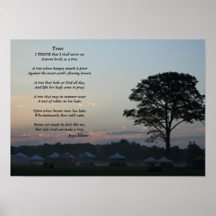 Póster Árboles, poema de A de Joyce Kilmer