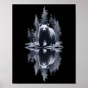 Póster Árboles que reflejan la naturaleza de la vida silv