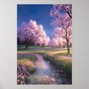 Póster Árboles sakura cautivantes