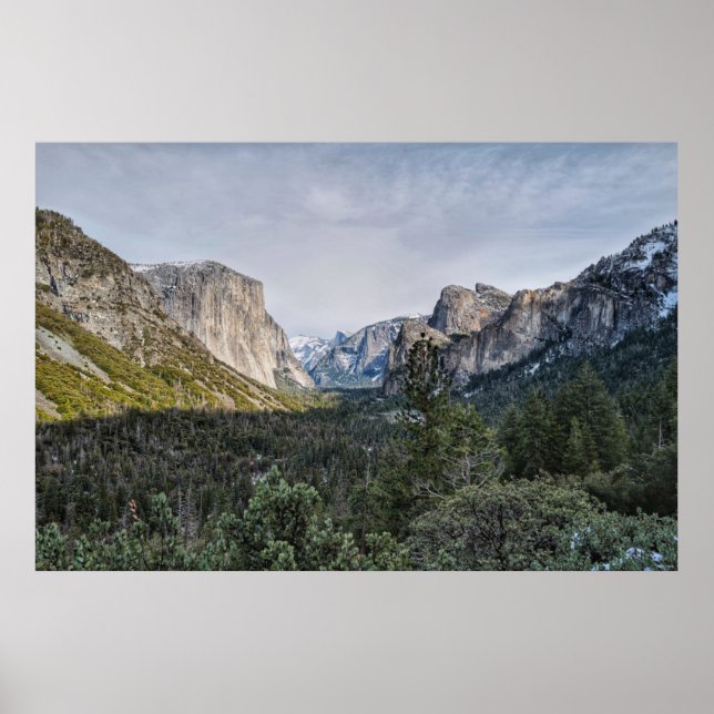 PÓSTER ÁRBOLES VERDES CERCA DE LA MONTAÑA BAJO EL CIELO D (Frente)