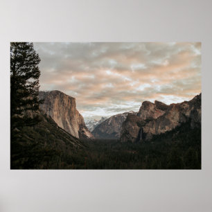 PÓSTER ÁRBOLES VERDES CERCA DE LA MONTAÑA MARRÓN BAJO CLO