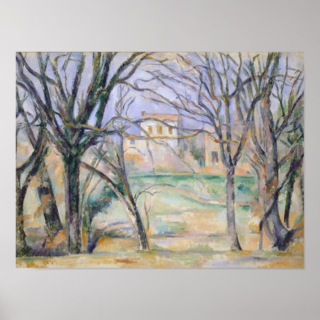 Póster Árboles y casas, 1885-86 (Frente)