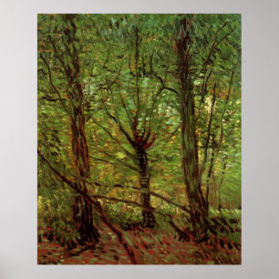 Póster Árboles y maleza de Vincent van Gogh