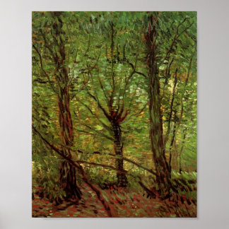 Póster Árboles y subcrecimiento Van Gogh Bella Artes