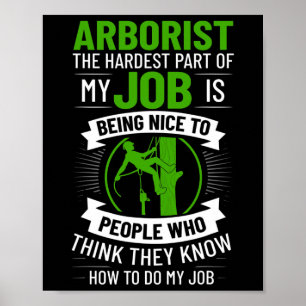 Póster Arborista Escalada de Árboles Motosierra Cirujano