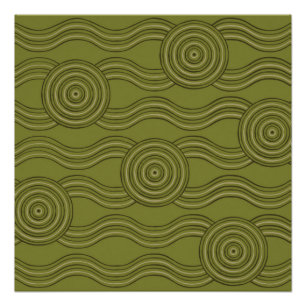 Póster Arbusto de arte aborigen