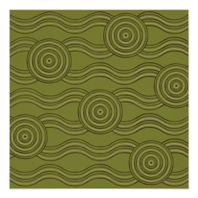 Póster Arbusto de arte aborigen (Anverso)