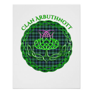 Póster Arbuthnott Scottish Tartán Celtic Thistle