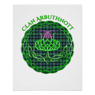 Póster Arbuthnott Scottish Tartán Celtic Thistle