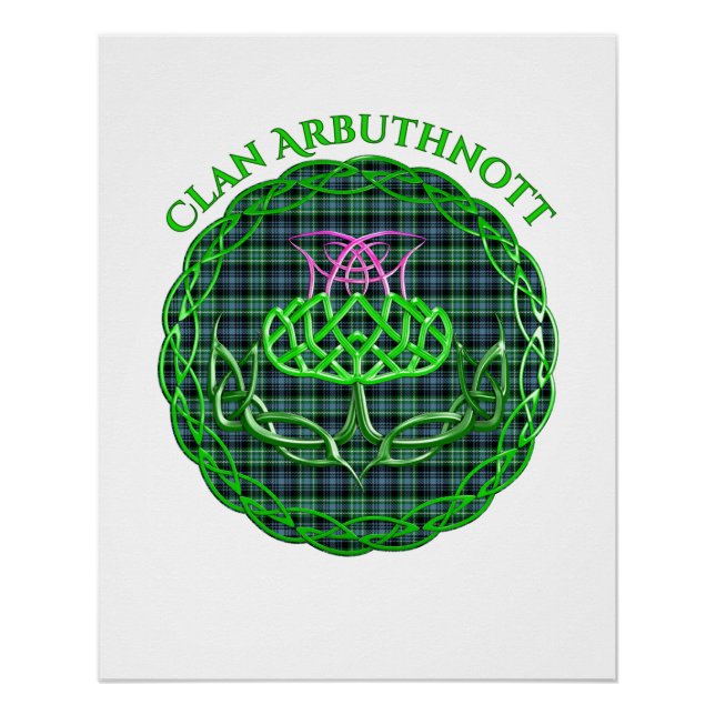 Póster Arbuthnott Scottish Tartán Celtic Thistle (Anverso)
