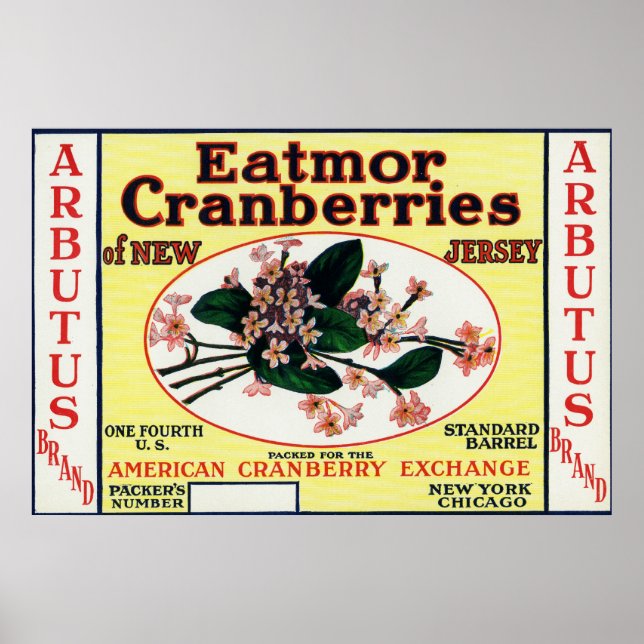 Póster Arbutus Eatmor Cranberries Brand (Frente)