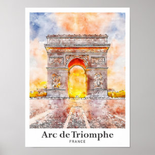 Póster Arc de Triomphe Paris Francia Viaje acuático
