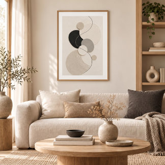 Póster Arc Harmony | Minimal Abstract Plaster Art Print