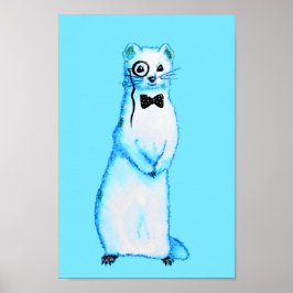 Póster Arca blanca Ermine Cute Ferret Lover Art