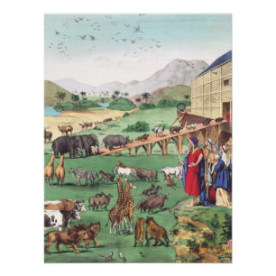 Póster Arca de Noé con animales