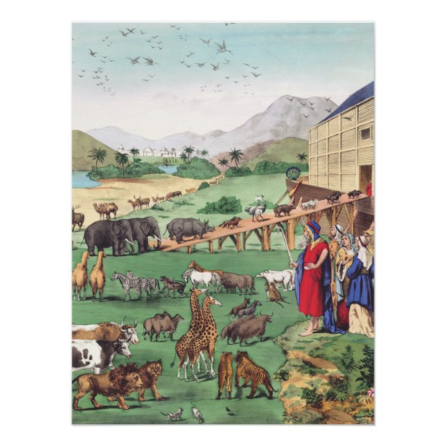 Póster Arca de Noé con animales (Anverso)