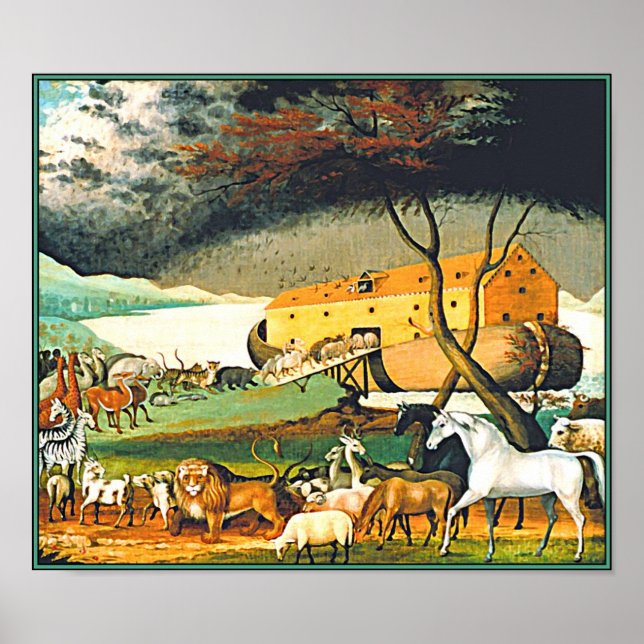 Póster Arca de Noé de Edward Hicks - ¡Todos los animales! (Frente)