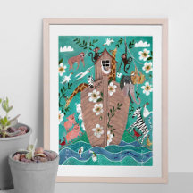 Arca de Noé infantil azul turquesa lindo