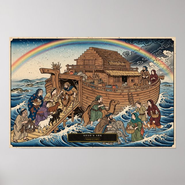 Póster Arca de Noé — Ukiyo-e (Frente)