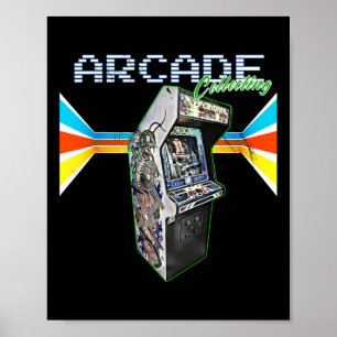 Póster Arcade Cabinet Machine 1970 1980 1990 Video Game C