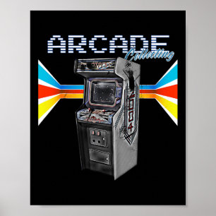 Póster Arcade Cabinet Machine 1970 1980 1990 Video Game C