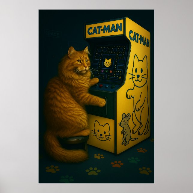 Póster Arcade de Cat-Man - Poster de gafas retro (Frente)