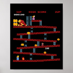 Póster Arcade de Juegos Consola de Videojuegos Retro Jueg