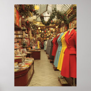 Póster Arcade de moda navideña vintage