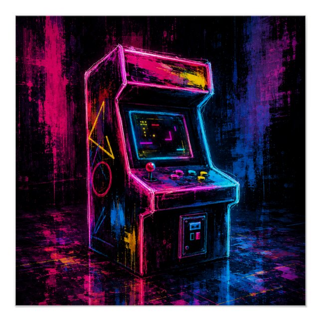 Póster Arcade Neon Vintage (Anverso)