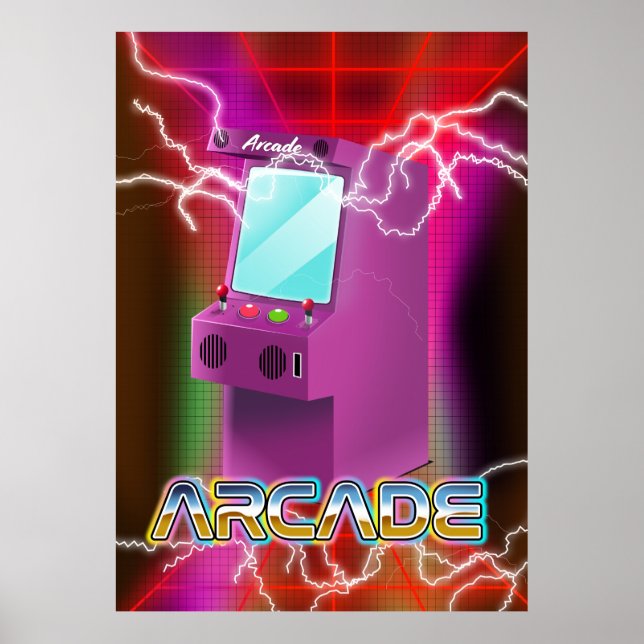 Póster Arcade retro de los 80 (Frente)