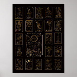 Póster Arcana Mayor del Tarot - Con la Luna