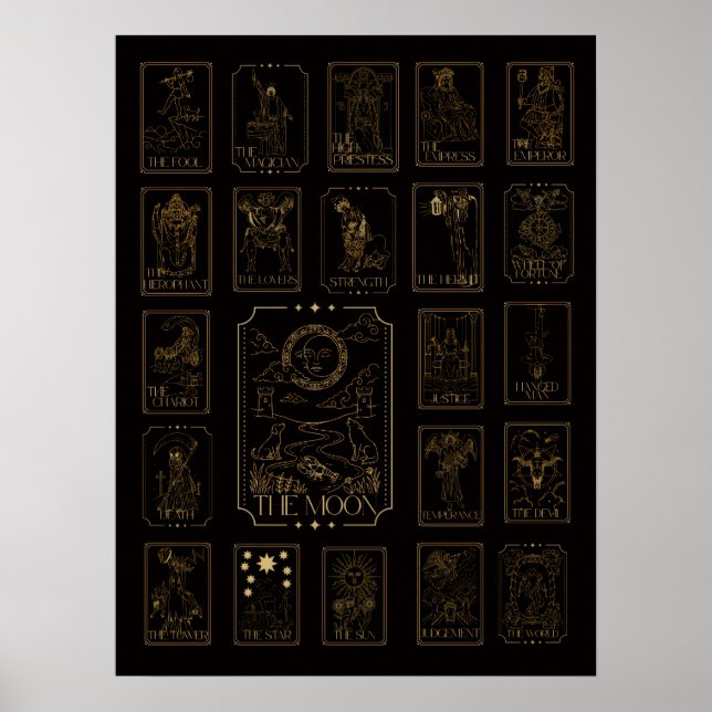 Póster Arcana Mayor del Tarot - Con la Luna (Frente)