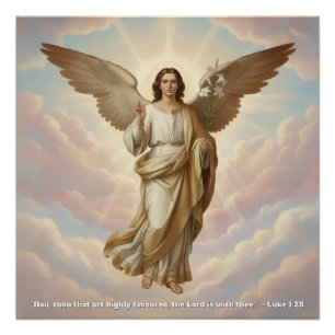 Póster Arcángel Gabriel - Arcángel Gabriel con cita bíbli