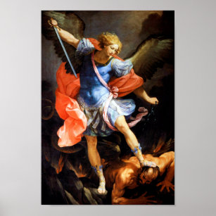 Póster Arcángel Michael tramples Satan, Guido Reni