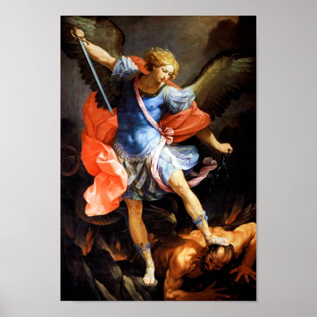 Póster Arcángel Michael tramples Satan, Guido Reni (Frente)